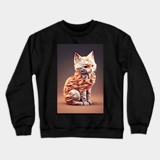 Cute Cat Portrait Paper Art Style Crewneck Sweatshirt